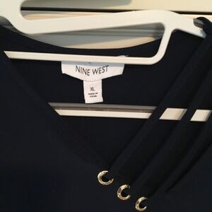 Nine West Long Sleeve Navy Blouse